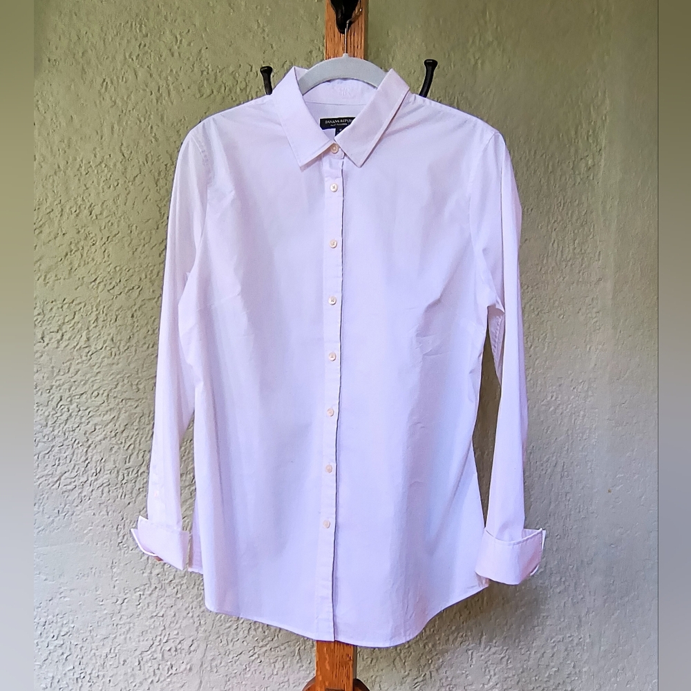 Banana Republic white button-down shirt fold-back cuff